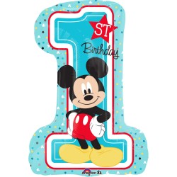 Balon figurina Folie,cifra 1, Mickey Mouse prima Aniversare, 48x71cm,...