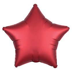 Balon Folie in forma de Stea Rosie Cromat, 45 cm, FooCA