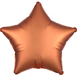 Balon Folie in forma de Stea Portocaliu Caramiziu Cromat, 45 cm, FooCA