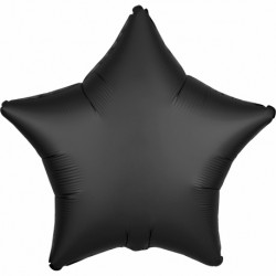 Balon Folie in forma de Stea Negru Cromat, 45 cm, FooCA