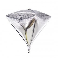 Balon folie Diamant 4D Argintiu, 56 cm, FooCA