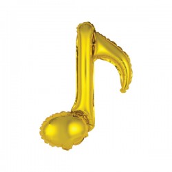 Balon Folie Figurină Notă Muzicala Auriu, 40 cm, FooCA