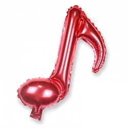 Balon Folie Figurină Notă Muzicala Rosie, 40cm, FooCA
