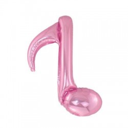 Balon Folie Figurină Notă Muzicala Roz, 40cm, FooCA