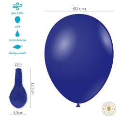 Baloane Latex Standard Albastre Navy 30 cm,  Rocca Fun Factory, G110 050
