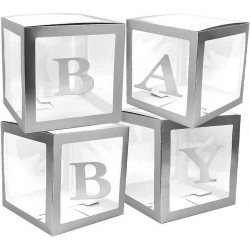 Cuburi BABY din carton pentru baloane, Argintiu, FooCA