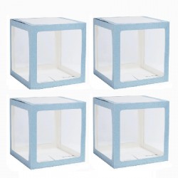 SET 4 Cuburi din carton pentru baloane, Blue, FooCA