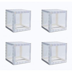 SET4 Cuburi din carton pentru baloane, Argintiu, FooCA