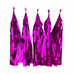 Franjuri scurte din Folie Metalizata Roz Fuchsia, 5 pagini /set,...