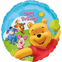 Balon folie 45cm, Happy Birthday - Winnie Pooh and Friends, Amscan 15749 01