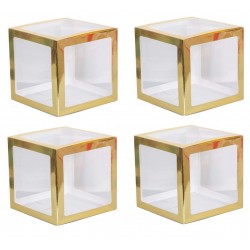 SET 4 Cuburi din carton pentru baloane, Auriu, FooCA