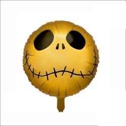Balon folie auriu Halloween cu cap de schelet, FooCA, 45cm