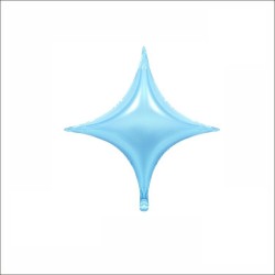Balon MINI Folie in forma de Stea in 4 Colturi, Baby Blue, 25 cm, FooCA