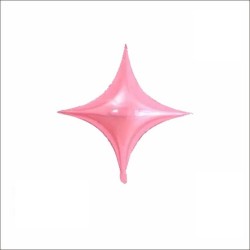 Balon MINI Folie in forma de Stea in 4 Colturi, Roz Pudrat, 25 cm, FooCA