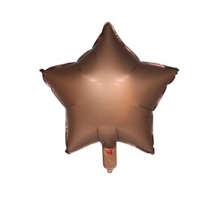 Balon Folie Satin in forma de Stea Ciocolata, 45 cm, FooCA