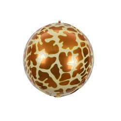 Balon folie MINI Sfera 4D cu print de Girafa, 25 cm, FooCA