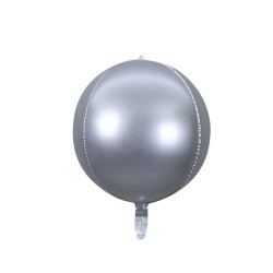 Balon folie Sfera 4D Argintiu Mat, 56 cm, FooCA