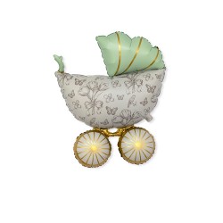 Balon folie Carut Verde Olive pentru botez, 77 x 63 cm, FooCA Matte...